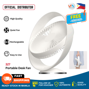 3LIFE Xiaomi 327 Desk Fan Rechargeable Lithium Battery Home Kitchen Office Fan 3 Speeds and Quiet 160 Degree Rotation Up and Down USB Rechargeable Table Fan Strong Wind Cordless Design for Travel Indoor Outdoor Park Valentines Gift Work Office VMI Direct