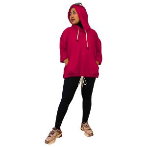Kaos Hoodie Wanita Oversize Tangan Pendek Motif Polos Katun Kombed 24s