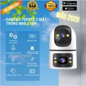 [Bảo hành 24 tháng] Camera WIFI YOOSEE trong nhà 2 mắt 2 khung hình độ phân giải 21MP - Hàng nhập khẩu