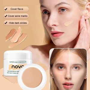 NOVO Powerful Concealer Foundation Cream Waterproof Long Lasting Cover Spots Acne Marks Dark Circles Oil Control Moisturize Face Makeup