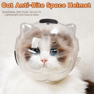 POMELOBT Transparent Cat Bubble Muzzle Anti-Bite Breathable Pet Space Hood Multipurpose Anti-Scratch Cat Astronaut Helmet Grooming