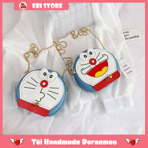Túi Handmade Túi Đeo Chéo Tự Đan Da Pu Cao Cấp Hình Doraemon Dễ Thương Ngộ Nghĩnh Làm Quà Tặng Bạn Gái Ý Nghĩa - EB12