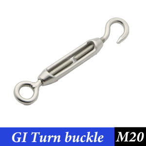 GI Turn Buckle Heavy Duty Wire Rope Tensioner Turnbuckle Hook & Eye 10-24mm Tensioner Screw Bolt