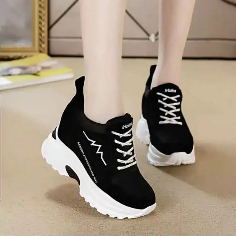 Korean Platform Cute Shoes 2021 New Women Sneakers Wedge Students