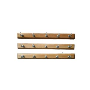 Kapstok Kayu 5 Kail Kawat Ulir - Gantungan Baju Dinding Polos Kayu