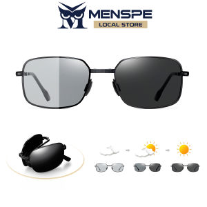 MENSPE Photochromic Sunglasses Foldable Men Women Polarized Chameleon Glasses Driving Goggles Anti-glare Sun Glasses Night Vision Lens UV Protection Chic Retro Sun glasses