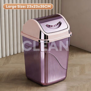 【Clean】Trash Can Plastic Thick Solid Odor-Proof Big Garbage Bin For Kitchen And Bathroom Space-Saving Trash Bin