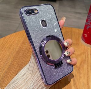Soft Case OPPO A5s A7 F9 A12 Luxury Gliter Premium TPU Ring Holder Mirror