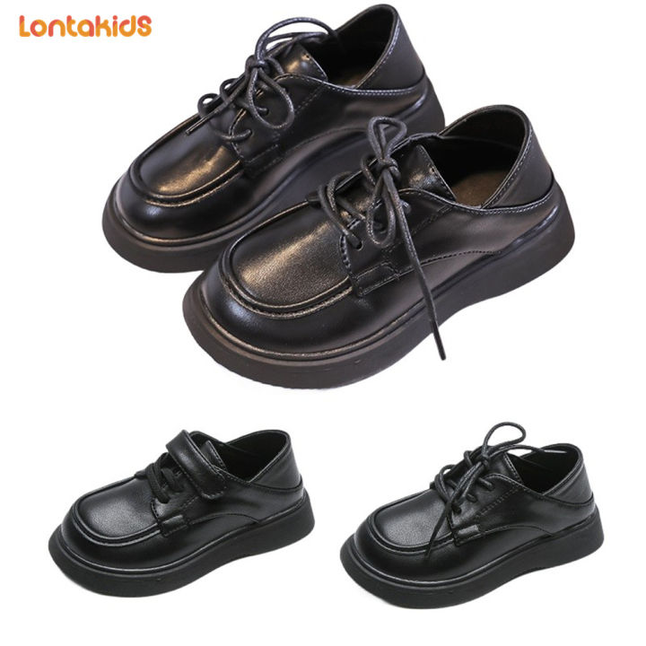 Kids PU Leather Low Top Sneakers - Platform Walking Shoes For Boys And Girls