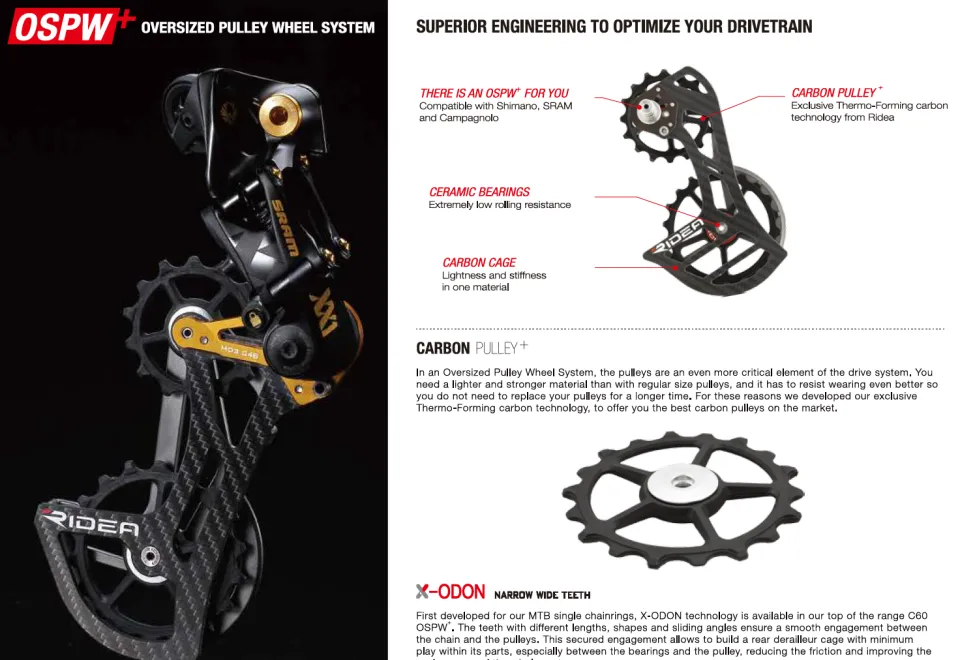 RIDEA shimno sarm campy road mountain bike big guide wheel rocker