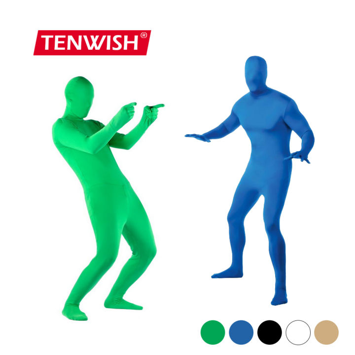 Tenwish Stretchy Body Green Screen Suit Video Chroma Key Comfortable Background Invisible Effect