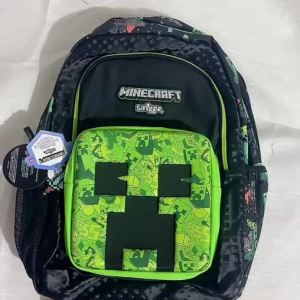childrens schoolbag boys dazzling black Minecraft shoulder backpack Coolie is afraid student study bag bag 16 inches