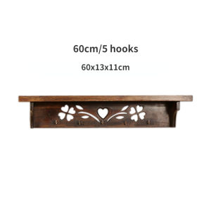 Floating Shelves Wall Mounted Bathroom Shelves with Hooks Wood Wall Shelves for Bedroom Bathroom Living Room Kitchen Storage / Decor