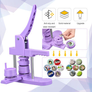 Upgraded Rotating Button Badge Maker Machine DC-108 Button Press Machine 253258mm mold DIY Badge Pin Maker Machine Kit with 300pcs Badge Parts