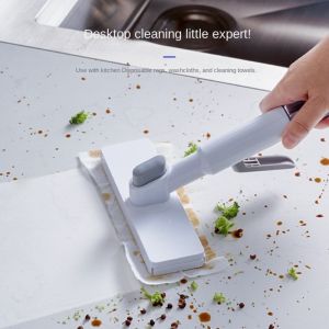 YANDUN ที่หมุนได้ ไม้ถูพื้นขวดสเปรย์ ใช้งานได้สองแบบ แฮนด์ฟรี ไม้ถูทำความสะอาด แบบพกพาได้ พลาสติกทำจากพลาสติก ไม้ม็อบหนีบผ้า ของใช้ในครัวเรือน