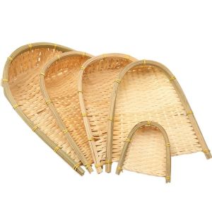 ALL LIVE Sturdy Lightweight Trendy Knitted Tasteless Drying Bamboo Basket Vegetable Storage Tray Kitchen Supplies Dustpans