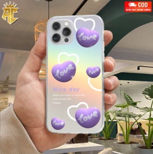 Case Hologram VIVO Y12 Y12i Y15 Y17 Y20 Y12S Y20S Y20SG Y21 Y21A Y21S Y21E Y21T Y33S Y33T Motif ( 3D LOVE ) Softcase Hologram Bening Tebal - Clear Case 2MM - Sofkes Hp - Kesing Lucu - Casing Viral