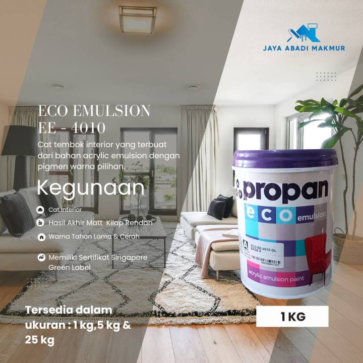 Propan Eco Emulsion EE-4010 1 kg / Cat Tembok Interior / Warna Custom / Propan Tinting