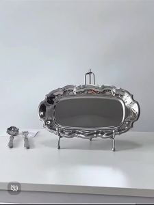 Sacesr Uxury Mirror Finish Stainless Steel Cake Stand Multi-Purpose Dessert Tray for Afternoon Tea Party Elegant Serving Platter Gifts Q3P9R
