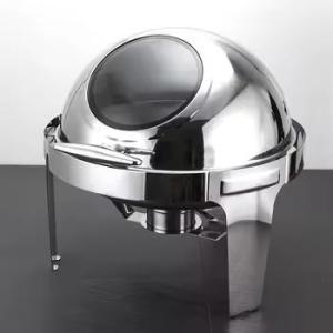 Silver chaffing dish stainless steel 6 liters visual oval chafing dish for hotel & restaurant supplies buffet stoves chaffing dish buffet Serving Plates Customized