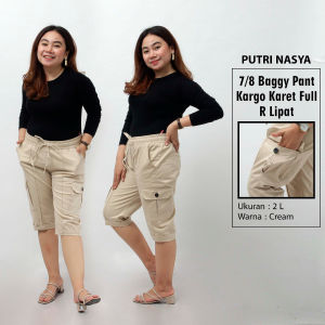 Celana pendek jumbo K karet full / baggy pant jumbo / celana pendek model big size / celana bahan santai jumbo / celana big size kasual modis
