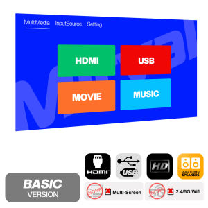 【🥇TO1 /Church Use】Fintex Y2 YouTube 1080P LED Portable Projectors Mini Android OS WiFi Wireless Mirroring for Phone 5000Lumens 4K Home Projectors，HDMI