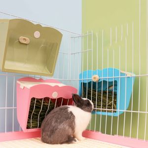 CUTE ELVES Hanging Rabbit Grass Rack Large Capacity Plastic Animal Hay Feeder Small Animal Cage Accessories Hay Rack Grass Basket For Ferret Bunny Chinchillas