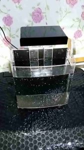 SOLITER CUPANG ACRYLIC 15X8X15 CM - MODEL TANK LENGKUNG PLUS LAMPU LED DAN ADAPTOR 12V/2A