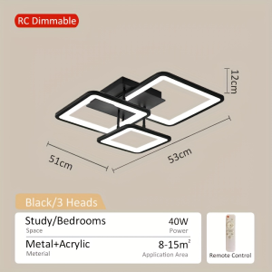Gecree Modern bedroom ceiling light living room light tri color LED dimming light with remote control