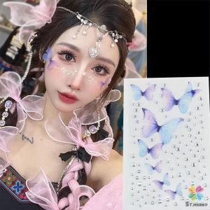 MD DIY สติกเกอร์คริสตัล เพชรติดหน้า ผีเสื้อติดหน้า รูปผีเสื้อ 3D Butterfly Sticker