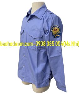 Áo bảo vệ dài tay may kiểu budong may kèm logo theo thông tư 08