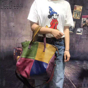 BeeGreen Women Real Leather Colorful Dumpling Bag Large Capacity Shoulder Bag Fashion Travel Handbag