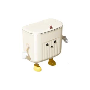 Cartoon Hangings Garbage Can with Lid Space Saving Under Sink Trash Can for Cupboard Perfect for Kitchen Bathroom Decors