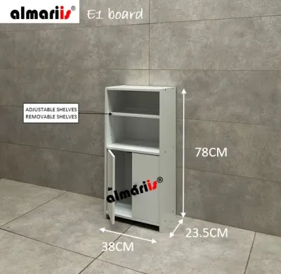 ALMARIIS® (ST48) 3 TIER ADJUSTABLE SHELF WITH DOOR / MULTI PURPOSE SHELF
