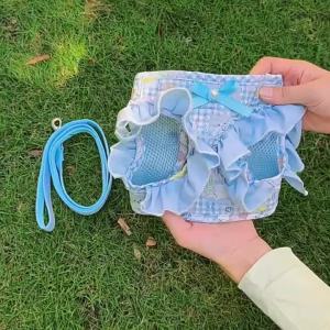 2026 Hot Sale [ Shipped from China ] Dog leash vest-style adjustable walking leash for small dogs suitable for Bichon Teddy Pomeranian breathable dog harness B3