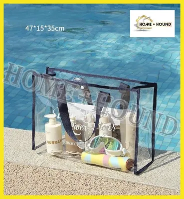 HOME + HOUND 1PC Transparent Tote Bag Big Clear Beach PVC Bag Clothing Transparent Bag For Woman
