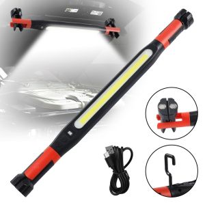 XIJIBAN Rechargeable Emergency Repair Work Light Digital Display Hook Up LED ic Flashlight Upgraded Waterproof COB Long Bar Light Repair Camping Etc