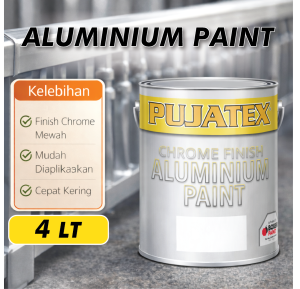 (4 LT) PUJATEX Aluminium Finish Cat Sintetis Silver Chrome Aluminium