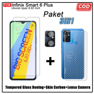 PROMO 3IN1 Tempered Glass Matte Infinix Smart 6 Plus Anti Glare Full Cover Protect Camera