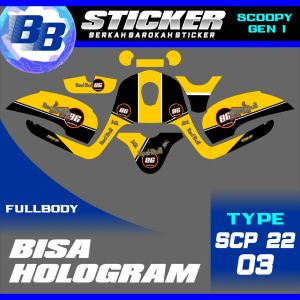 Decal Scoopy BISA HOLOGRAM Full Body Full Blok Dekal Sticker Scoopy FI 2013 2014 2015 2016 Scp 22