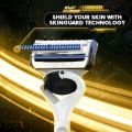 Gillette MVP Limited Edition MVP Set  ( 1 X  Premium Metal Handle + 5 X refill blades + 1x Golden Magnetic Stand ). 
