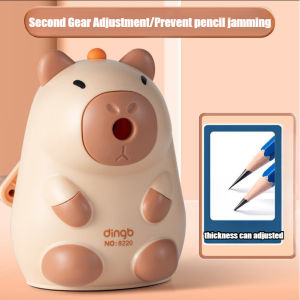 SKISOPGO Capybara Pencil Sharpener Automatically Enters Pencil Cutter Anti Sticking Hand-cranked Stationery Tool