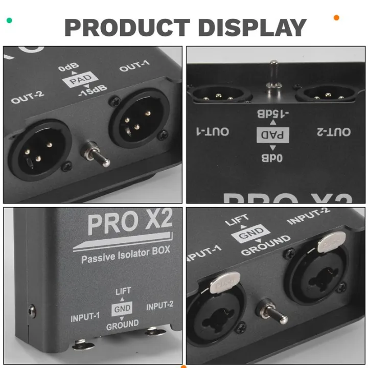 Exquisite- <br>New 2-Way Audio Isolator, Audio Current Eliminator, XLR 6.5, Permalloy Isolator, Mixer Live Broadcast