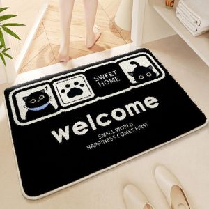 JJT Floor mat carpet Bathroom absorbent floor mat Toilet mat Household cute cashmere anti-slip mat