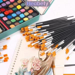 Heabety Sơn Bàn Chải Thiết Lập Nghệ Thuật Vòng Phẳng Tóc Nylon Tóc Sơn Bàn Chải Cho Dầu Acrylic Màu Nước Trẻ Em Nghệ Sĩ Người Mới Bắt Đầu Sinh Viên