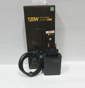 A83 For Android Charger 120W Fast Charger Batok Adapter + Kabel USB Universal Support Fast Charging