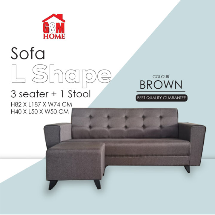 L Shape Sofa Murah Solid Sofa Kusyen Cushion Furniture Perabot Ikea