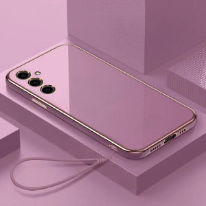Case Samsung A14 4G A14 5G A24 4G A34 5G A54 5G Softcase Plating Silikon Free Tali Strap