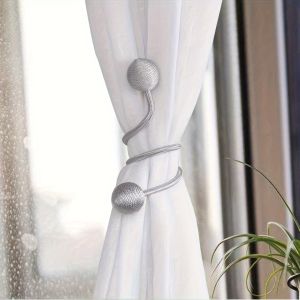 1PCS Classic Style Magnetic Curtain Tiebacks Metal Drapery Holdbacks Simple Elegant Curtain Holders for Home Decor
