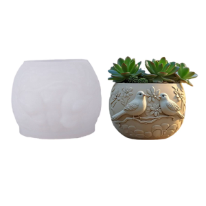 Flowerpot Mould Silicone Birds Planter Mold for Crafting Resin Decorative Planter Multiple Crafting Materials